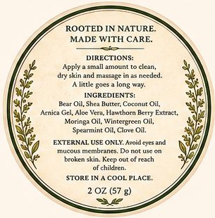 Pain & Muscle Bear Salve 2 oz